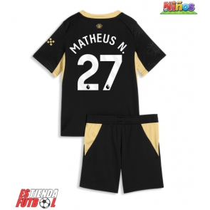 Manchester City Matheus Nunes #27 Segunda Equipación Niños 2026-27 Manga Corta (+ Pantalones cortos)